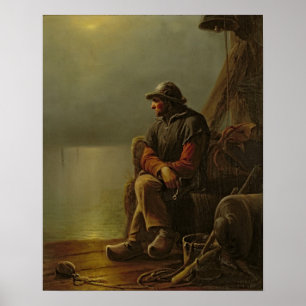 The Pilot Keeps Watch, 1851 Poster