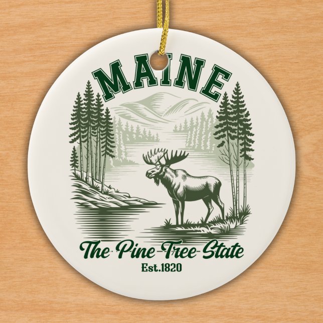 The Pine Tree State  - Mountain Forest View Ceramic Tree Decoration (Creator Uploaded)
