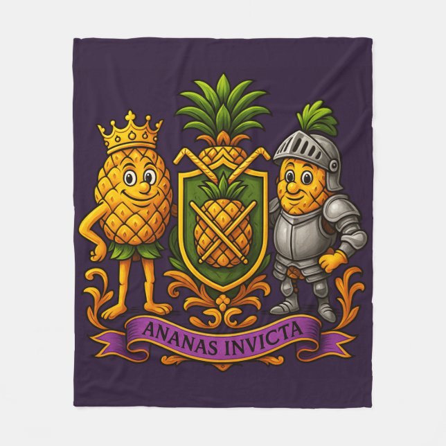 The Pineapple Empire Coat of Arms Fleece Blanket (Front)