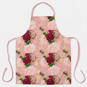 The Pink and Gold Bee Series Design 7 Apron