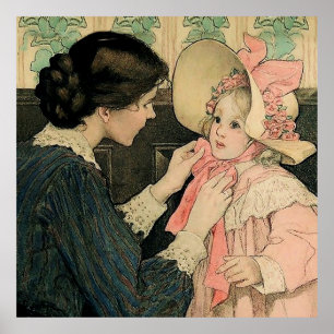 The Pink Bonnet by Jessie Willcox Smith Poster