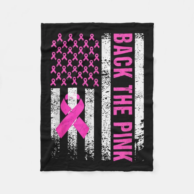 The Pink Breast Cancer Awareness Flag Toddler Wome Fleece Blanket (Front)