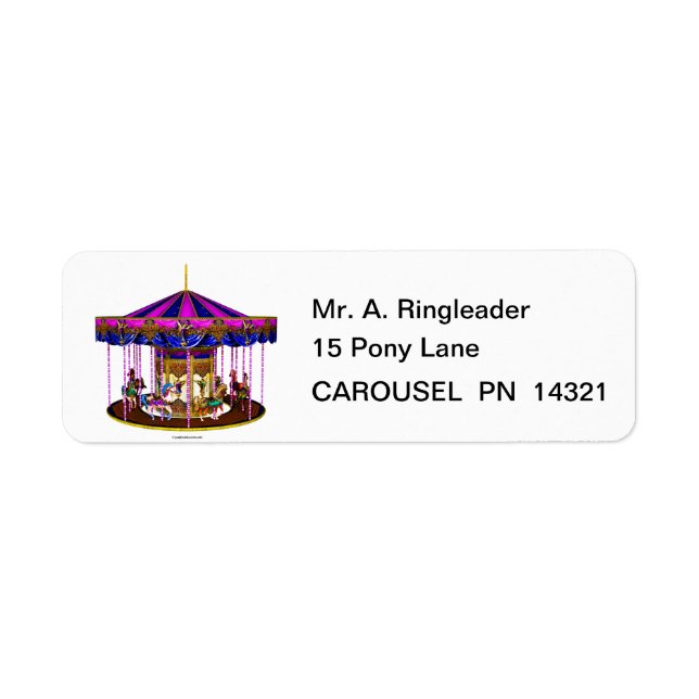 The Pink Carousel Return Address Labels (Front)