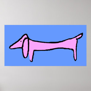 The Pink Dachshund Poster