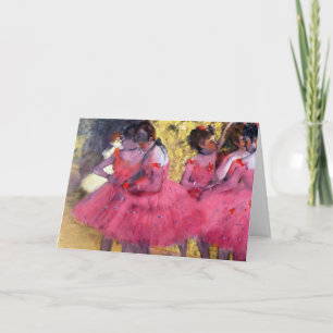 The Pink Dancers, Before the Ballet by Edgar Degas Card