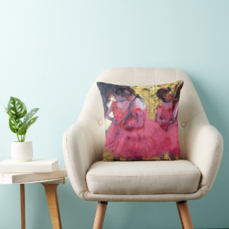 The Pink Dancers, Before the Ballet by Edgar Degas Cushion