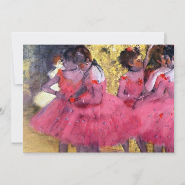 The Pink Dancers, Before the Ballet by Edgar Degas Invitation (Front)