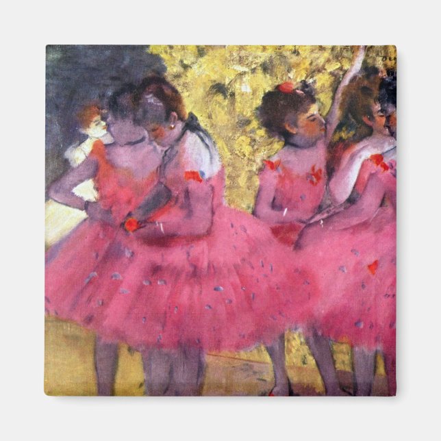 The Pink Dancers, Before the Ballet by Edgar Degas Magnet (Front)