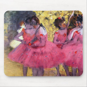 The Pink Dancers, Before the Ballet by Edgar Degas Mouse Mat