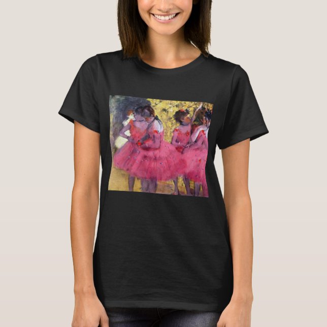 The Pink Dancers, Before the Ballet by Edgar Degas T-Shirt (Front)