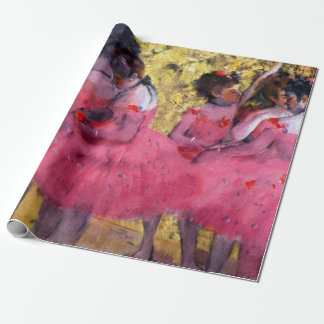 The Pink Dancers, Before the Ballet by Edgar Degas Wrapping Paper