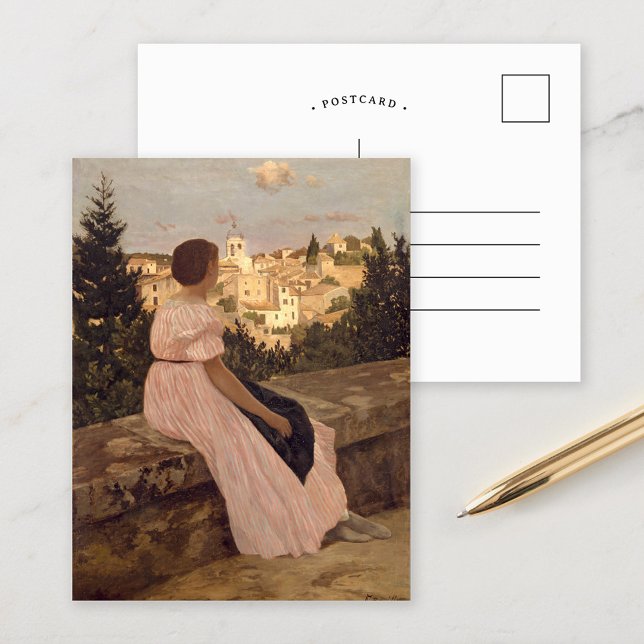 The Pink Dress | Frédéric Bazille Postcard (Creator Uploaded)