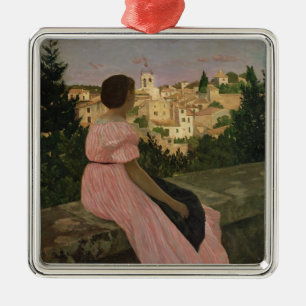 The Pink Dress, or View of Castelnau-le-Lez Metal Tree Decoration