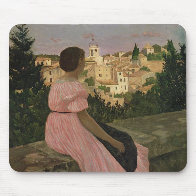 The Pink Dress, or View of Castelnau-le-Lez Mouse Mat (Front)