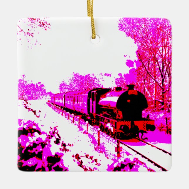 The Pink Express  Ceramic Ornament (Front)