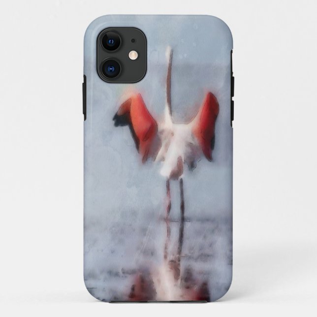 The Pink Flamingo in Watercolor Case-Mate iPhone Case (Back)