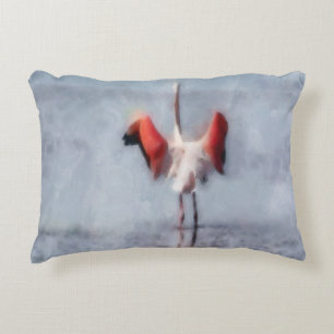 The Pink Flamingo in Watercolor Decorative Cushion