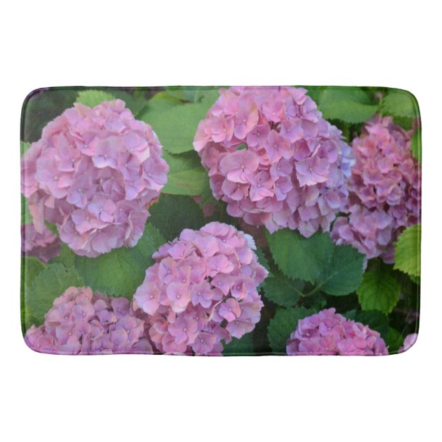 The pink Hortensia hydrangea bush  Bath Mat (Front)