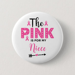 The Pink Is For My Niece Breast Cancer Awareness 6 Cm Round Badge