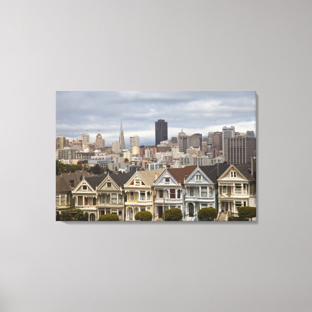 The Pink Ladies Victorian style houses in the Canvas Print (Front)