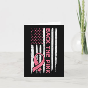 The Pink Ribbon American Flag Breast Cancer Awaren Card