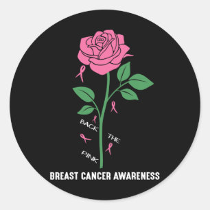 The Pink Ribbon American Flag Breast Cancer Awaren Classic Round Sticker