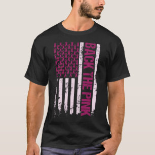 The Pink Ribbon American Flag Breast Cancer Awaren T-Shirt