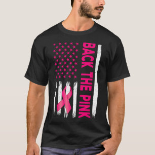 The Pink Ribbon American Flag Breast Cancer Awaren T-Shirt