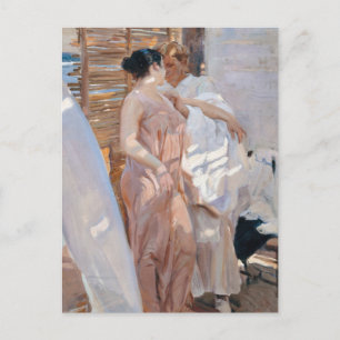 The Pink Robe, After the Bath   Joaquín Sorolla Postcard