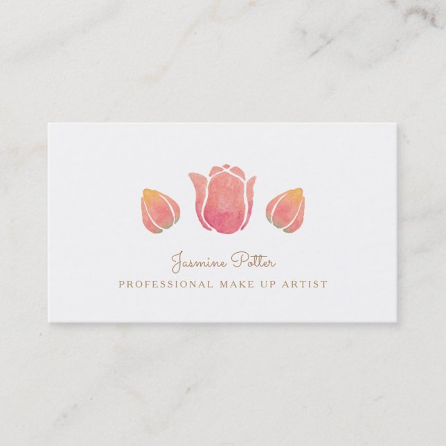 The Pink Tulip Make Up Artist Business Card (Front)