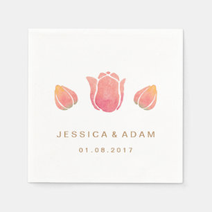 The Pink Tulip Wedding Paper Napkin