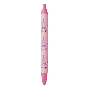 The Pink Unicorn Black Ink Pen