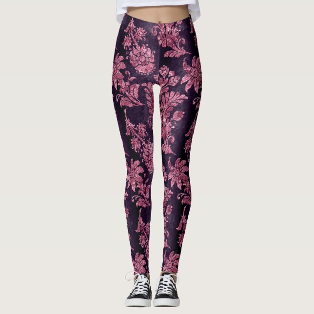 The Pink Velvet  Series Design 9  Leggings (Front)