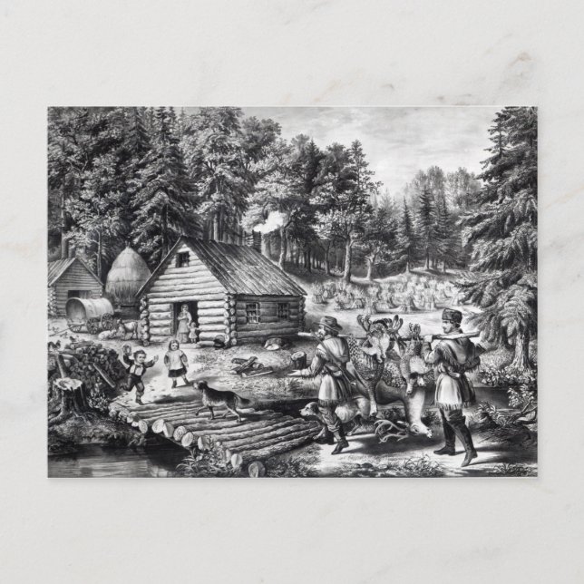 The Pioneer's Home on the Western Frontier Postcard (Front)