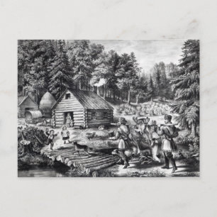 The Pioneer's Home on the Western Frontier Postcard