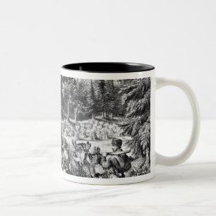 The Pioneer's Home on the Western Frontier Two-Tone Coffee Mug