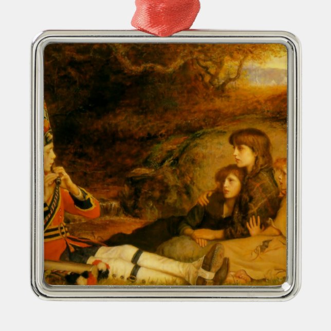 The Piper (by John Everett Millais) Metal Tree Decoration (Front)
