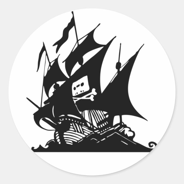The Pirate Bay Classic Round Sticker (Front)