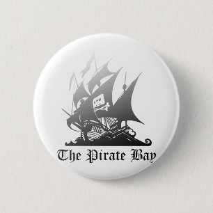 The Pirate Bay Grey To Black 6 Cm Round Badge