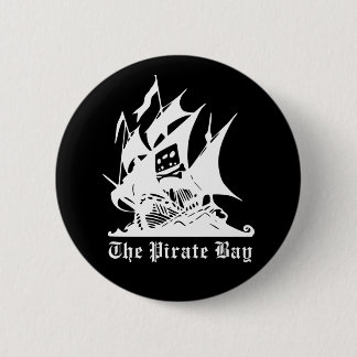 the pirate bay pirate ship logo 6 cm round badge