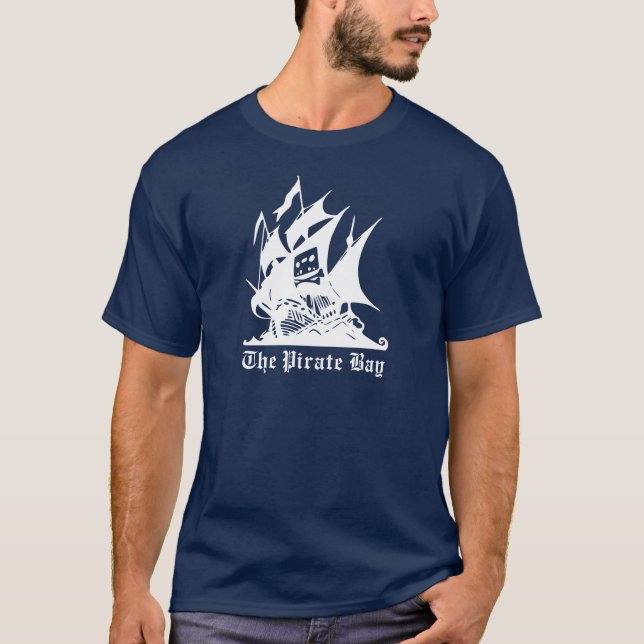 the pirate bay pirate ship logo T-Shirt (Front)