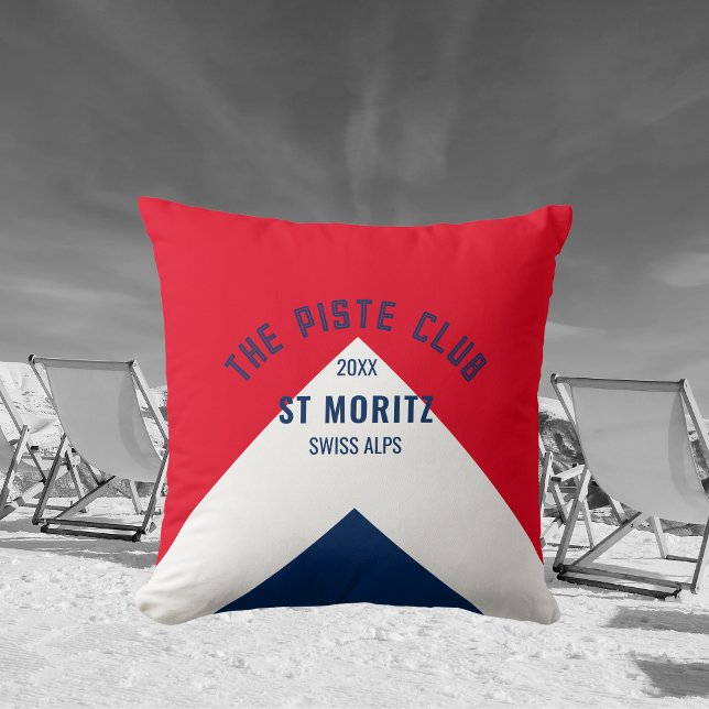 The Piste Club Red Navy Custom Winter Ski Cushion (Creator Uploaded)
