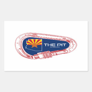 The Pit Flagstaff Arizona Climbing Carabiner Rectangular Sticker
