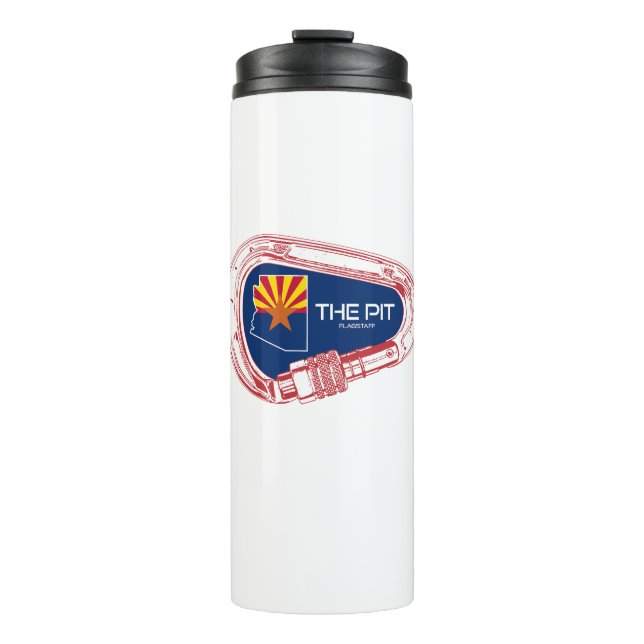 The Pit Flagstaff Arizona Climbing Carabiner Thermal Tumbler (Front)
