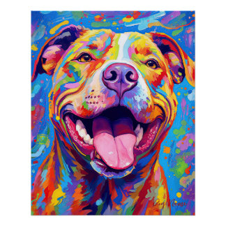 The Pitbull Dog 002 - Zetton Ziana Poster