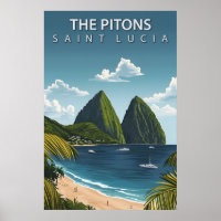 The Pitons Saint Lucia Iconic Twin Volcanic Peaks