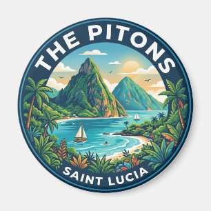The Pitons Saint Lucia Magnet