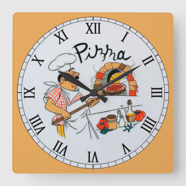 The Pizza Guy Square Wall Clock (Front)