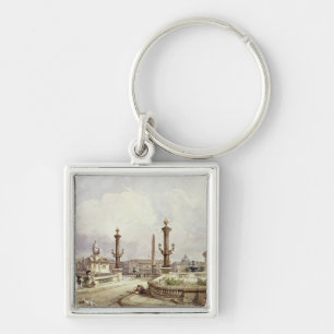 The Place de la Concorde, c.1837 Key Ring