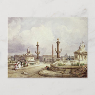 The Place de la Concorde, c.1837 Postcard
